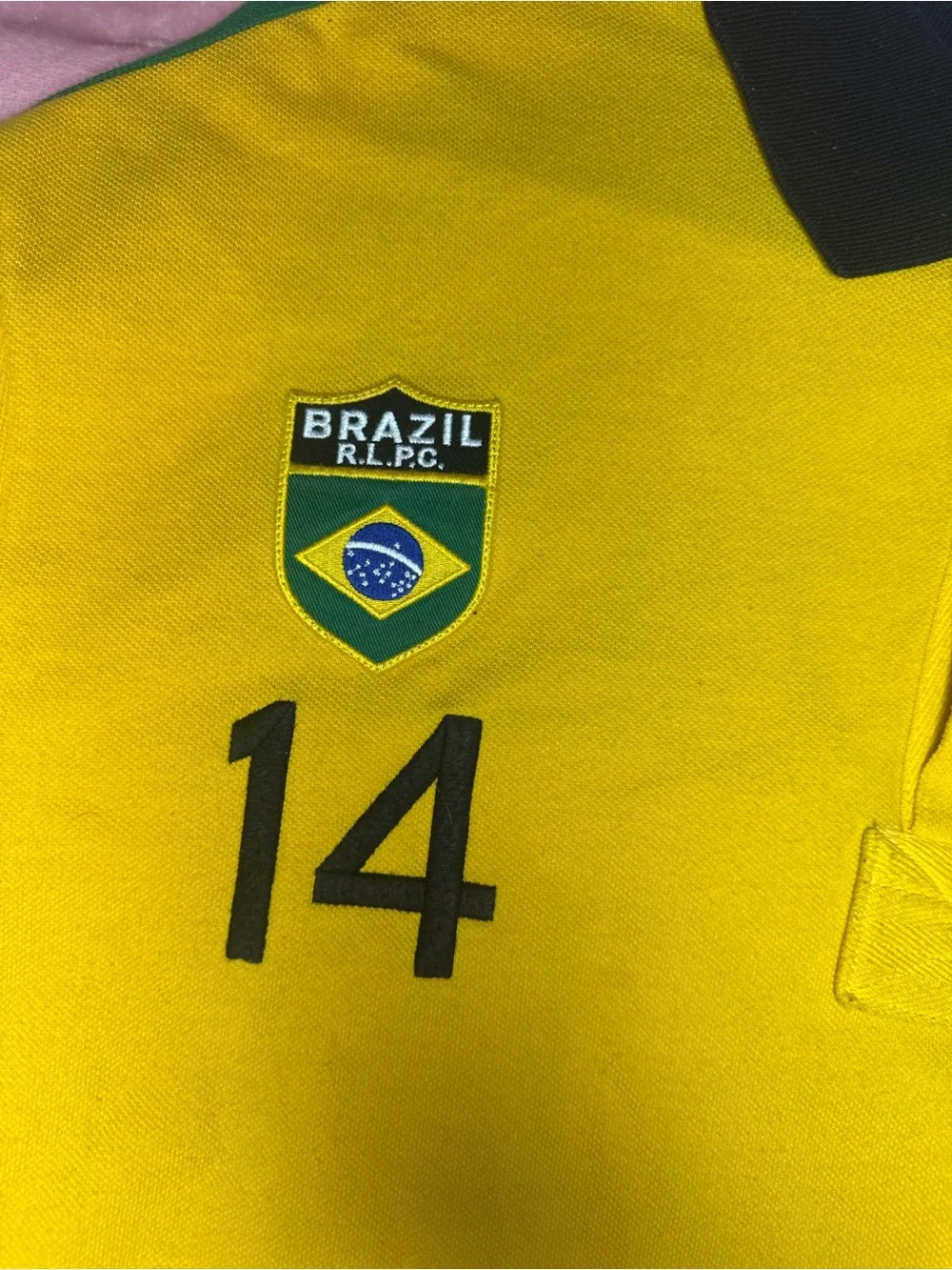 Vintage Ralph Lauren Yellow Brazil Polo with Black Accents